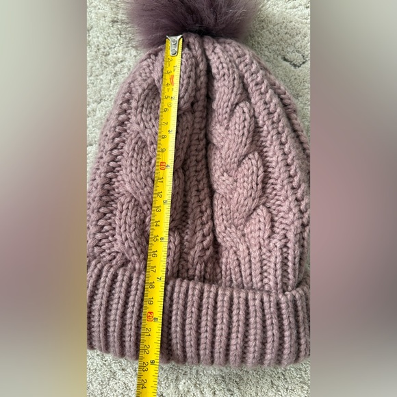 Cozy Woman’s Knit Beanie Set - Pink and Gray - Picture 7 of 7